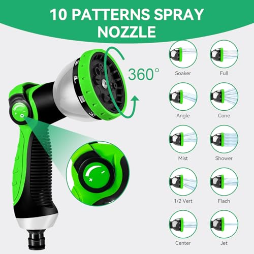 Yofidra Expandable Garden Hose – 15 m/50 ft Flexible Garden Hose with 10 Spray Models, Metal Connectors 1/2 Inch and 3/4 Inch Garden Hose for Garden, Watering, Cleaning