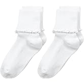 Jefferies Socks Big Girls' Seamless Ripple Edge Socks 2 Pair Pack