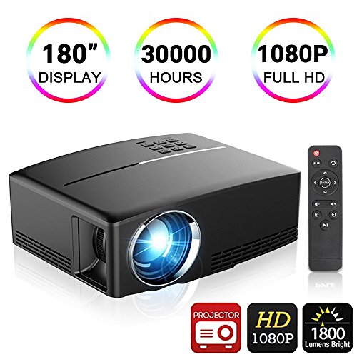 Video projector,weton 180" led portable mini movie projector…