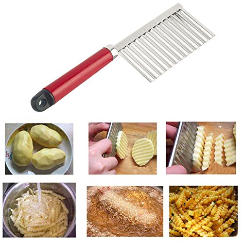 Potato Wavy Edged Knife Multifunction Stainless Steel Fruit Cutting Cooking Tool - Thumbnail 5