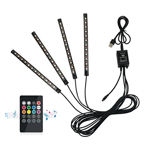 Idefair(TM) Car LED Strip Interior Light,48LEDs Multicolor Waterproof Music Car Interior Underdash Lighting Kit for Truck Van Lorry Motorcycle,with Sound Active Function,Wireless Remote - Thumbnail 5