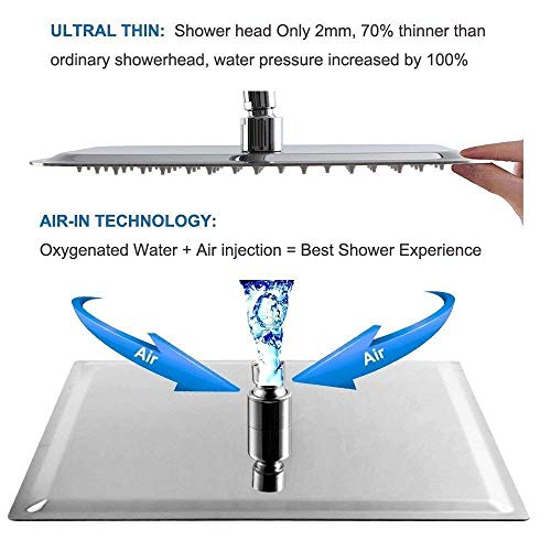 POP SANITARYWARE Shower System Polished Chrome Bathroom Rainfall Shower