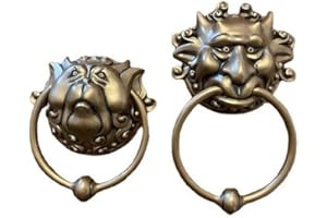 YANHUNING Maze Door Knocker 3D Front Door Knocker Dragon Face Door Knob Wall Hanging Antique Art Deco Door