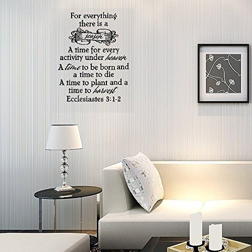 Bible 28x24 For Everything There Is A Season Time For Every Activty Under Heaven Ecclesiastes 31-2 Bible Verse Scripture Christian Wall Decal Sticker Art Mural Home Decor Quote Inspirational