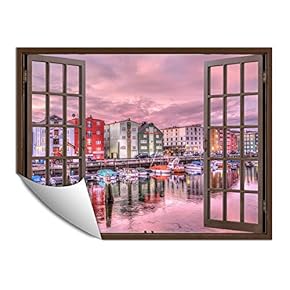 Wall Paper Small Wall Mural Beautiful Scenery Out of The Window Wall Art Removable Wall Decoration for Bedroom Living Room - 24x32 inches