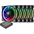 Thermaltake Riing Plus 12 RGB TT Premium Edition 120mm Software Enabled Circular 12 Controllable LED Ring Case/Radiator Fan - Five Pack - CL-F054-PL12SW-A