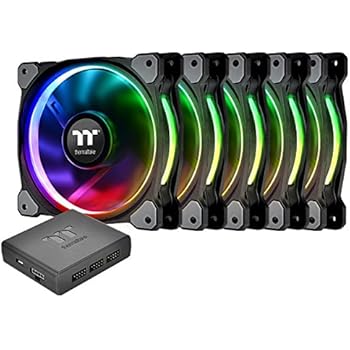 Thermaltake Riing Plus 12 RGB TT Premium Edition 120mm Software Enabled Circular 12 Controllable LED Ring Case/Radiator Fan - Five Pack - CL-F054-PL12SW-A