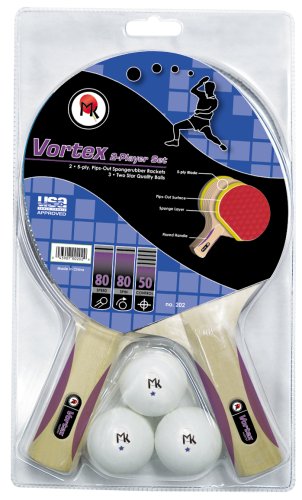 Martin Kilpatrick Vortex 2 Player Table Tennis Racket Set - 2 Paddles - 3 Ping Pong Balls