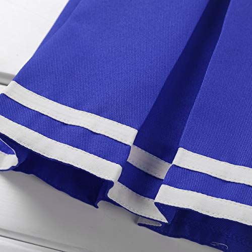 image for inlzdz Children Girls Box Pleated Mini Skirts Squad Cheer Leader Costu
