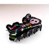 Skeleton Shape Hair Claw Clip Dopamine Skull Non-Slip Halloween Hair Accessories 3.2" X 2" for Thin Hair Women Girls, Black Skull