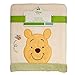 Disney Winnie the Peeking Pooh Super Soft Appliqued Baby Blanket, Ivory/Sage/Yellow , 30x40 Inch (Pack of 1)