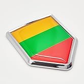 Overdecor Lithuania Flag Decal Stickers Car Emblem Lithuanian Car Accessories Decorations Chrome Shield Flag Sticker Decals for Cars Truck Vehicles, 2 Pack