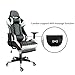 Kinsal Gaming Chair High-back Computer Chair with Footrest, Ergonomic Racing Chair, Leather Premium Lumbar Support Swivel Executive Office Chair Including Headrest and Massage Lumbar Pillow (white)