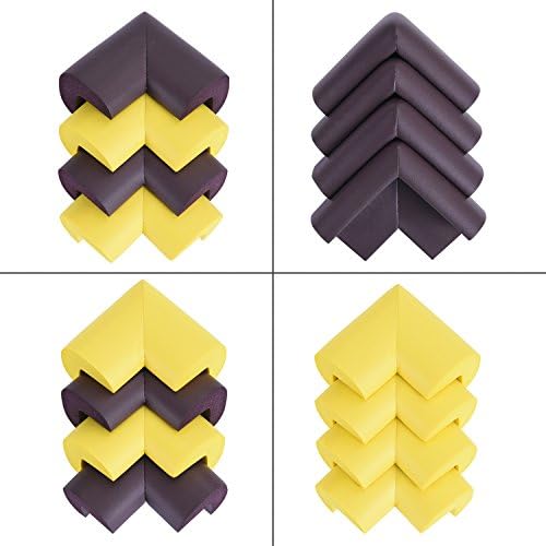 Baby corner Protector, SoMarkt 16 Pcs Soft Thick Table Furniture Baby Corner Guards safety Protector to Absorb Impact Protect Your Loved Ones (8 Coffee and 8 Yellow)