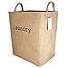 Household Linen Collapsible Small Size Laundry Hamper with Two Handles, Heavy Duty and Durable, Collapsible and Self Standing as Laundry Basket (15.8 x 10.2 x 14 inch) (Linen)