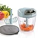 Manual Food Chopper Vegetable Chopper 5 Blades Manual Food Processor Onion Chopper Garlic Chopper Blender Meat Mincer Fruit Onion Garlic and Herb Slicer for Salad Pesto Coleslaw Food Puree 900ml