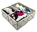 Sorbus Collapsible Drawer Organizer, Beige/Silver (3-Piece)