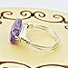 Square Amethyst Gemstone Bead and Sterling Silver or Gold Filled Wrapped Ring- Made to size 4 -14