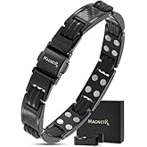 MagnetRX® Magnetic Bracelets for Men – Effective Mens Magnetic Bracelet with Carbon Fiber Inlay – Adjustable Length with Included Sizing Tool (Black)