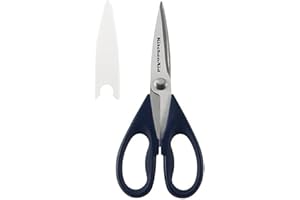 KitchenAid All Purpose Kitchen Shears with Protective Sheath Durable Stainless Steel Scissors, Dishwasher Safe, Soft Grip Com