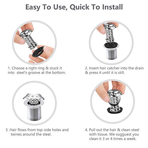 image for Mayfine Shower Bathtub Drain Hair Catcher - DATYSON Bathroom Tub Strai