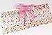 Saybrook Products Donut Sprinkles Cellophane Treat/Party Favor Bags with Hot Pink Twist-Tie Organza Bow. Set of 10 Gussetted 11x5x3 Goodie Bags with Bows. Multi-Color