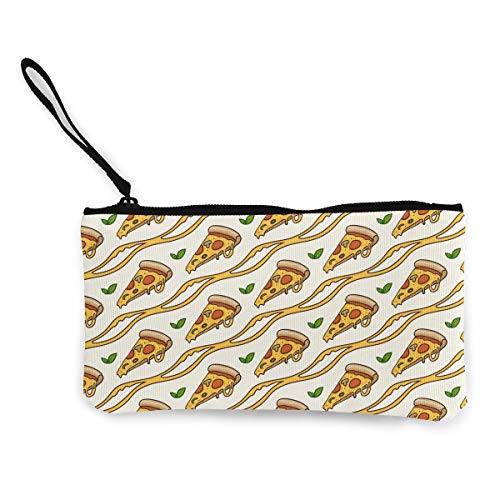 Oomato Canvas Coin Purse Love Pizza Cosmetic Makeup Storage Wallet Clutch Purse Pencil Bag