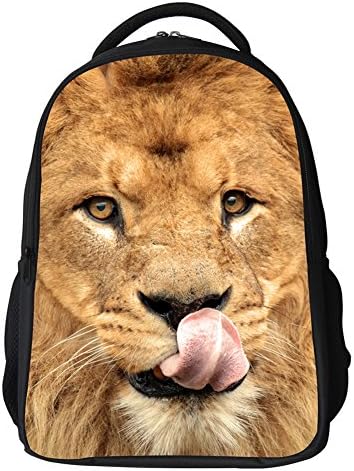 LQRUP Kids Lion Face Printing Childrens School Backpacks (lion 2)
