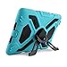 Pepkoo Ipad 2/3/4 Case Plastic Kid Proof Extreme Duty Dual Protective Back Cover with Kickstand and Sticker for Ipad 4/3/2 - Rainproof Sandproof Dust-proof Shockproof (Black/black)