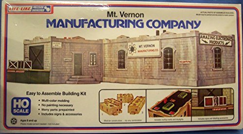 Life Like 1337 Mt. Vernon Manufacturing Company HO Scale Plastic Model Structure Kit by Life Like