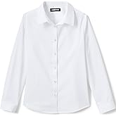 Lands' End School Uniform Girls No Gape Long Sleeve Stretch Shirt