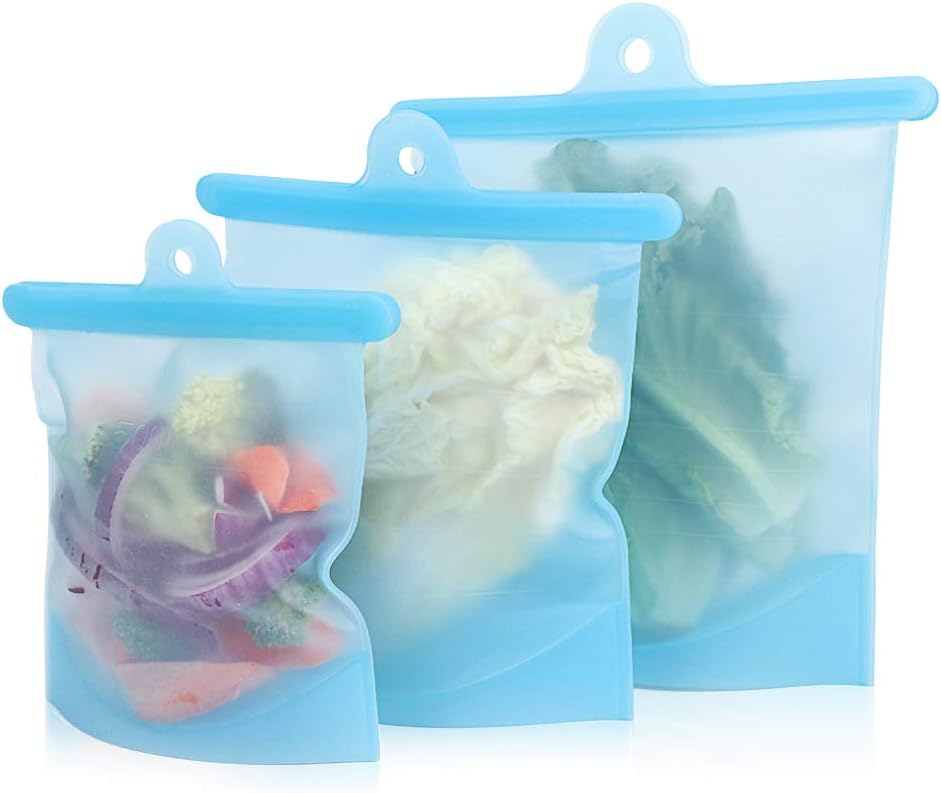 70 Pz Sacchetti Per Alimenti Congelatore Riutilizzabili Con Chiusura Ermetica 3 Misure   1259042