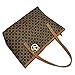 Micom Casual Signature Printing Pu Leather Tote Shoulder Handbag with Metal Decoration for Women (Coffe C)