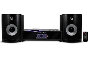 HANNLOMAX HX-1079BT CD Music System, CD Player, PLL FM Radio, Digital Alarm Clock, Bluetooth, Hi-Fi Sound Quality, LCD Display with Backlight, Remote Control Included