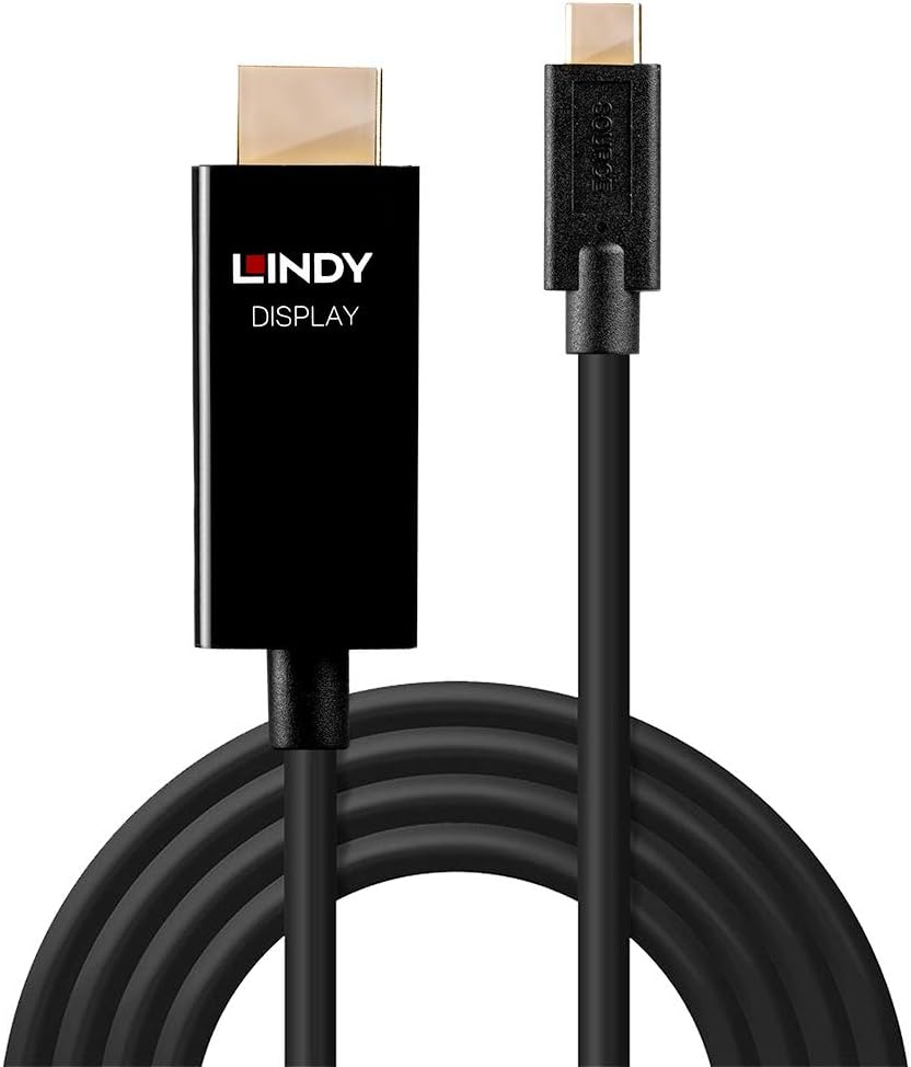 LINDY 1m USB Type C to HDMI 4K60 Adapter Cable with HDR, Black - Image 3