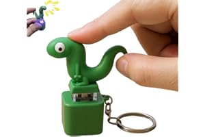 GENERIC Lizard Button Keychain,Rechargeable Animal Keychains with Sound and Colorful Lights,Fidget Toys Adults Anxiety Relief