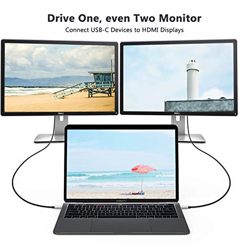 USB C to HDMI Cable, USB Type-C to HDMI Cable Thunderbolt 4/3 Port 4K for iPhone 15/16 Serials,New MacBook/pro iPad Pro 2018 iMac Chromebook Pixel Dell XPS 13/15 Galaxy S8/S9 S8/S9 Plus Note8 (6ft)