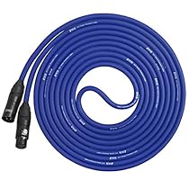 LyxPro Balanced XLR Cable 15 ft Premium Series Professional Microphone Cable, Powered Speakers and Other Pro Devices Cable, Blue
