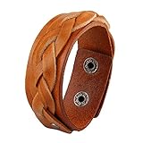 Jenia Leather Braided Bracelet Women Wrap Bracelets Adjustable Wristband Rope Cuff Bangles Unisex Handmade Jewelry for Kids, Boys, Girls, Mens
