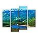 4 Pieces Modern Canvas Painting Wall Art The Picture For Home Decoration Colorado Echo Lake And Mountains Landscape Usa Landscape Mountain&Lake Print On Canvas Giclee Artwork For Wall Decor