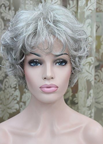Amazon Com Wiged Elderly Women Fake Fahua White Wig Old Lady