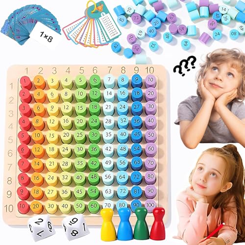 Tablas de Multiplicar Coloridas para Niños, Juguetes Montessori Didácticos para Niños, Mejora el Pensamiento y las Habilidades Matemáticas Infantiles, Juguetes de Conteo Divertidos a partir de 3 Años