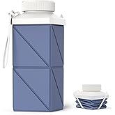 Mefold Collapsible Water Bottles 17.4oz(516ML), 2nd Generation Leakproof BPA-Free Travel Water Bottle,Lightweight Reusable Water bottle, Portable for Travel Cycling Camping Sports, DarkBlue,1 Pack