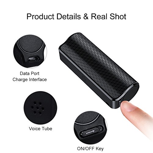 ElementDigital Voice Recorder Digital Audio Recorder 8GB Voice Activated with Mp3 Player One Button Recording & Save Non-Stop 1000h Recording Perfect for Monitor Speech Portable Concealed (8GB)
