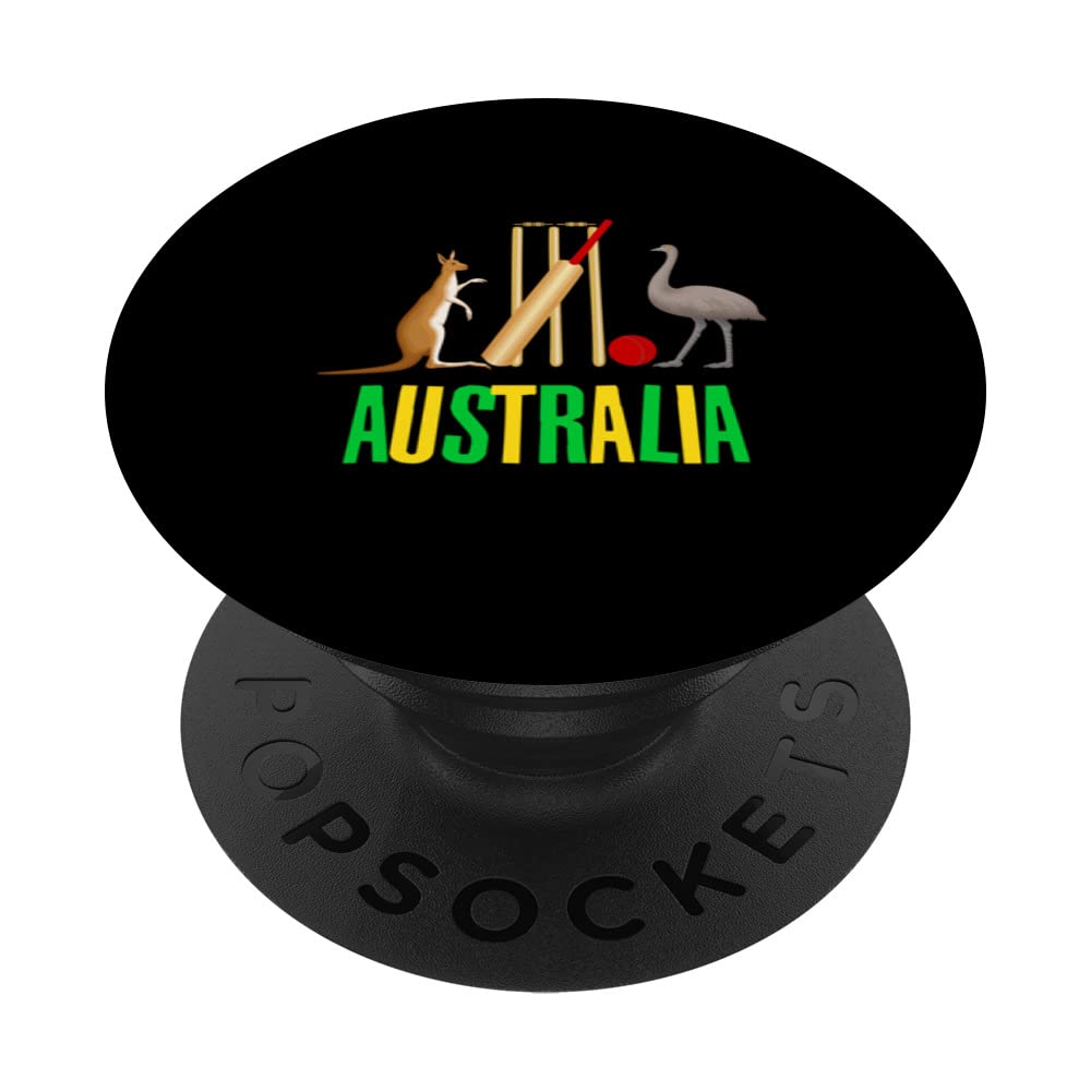 Australian Cricket Symbol Kangaroo Emu Graphic Funny PopSockets Swappable PopGrip