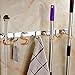 Exttlliy 304 Stainless Steel Broom Holder Organizer Multifunctional S-Style Wall Mount Mop Storage Hanger Racks (4 Positions Hooks)