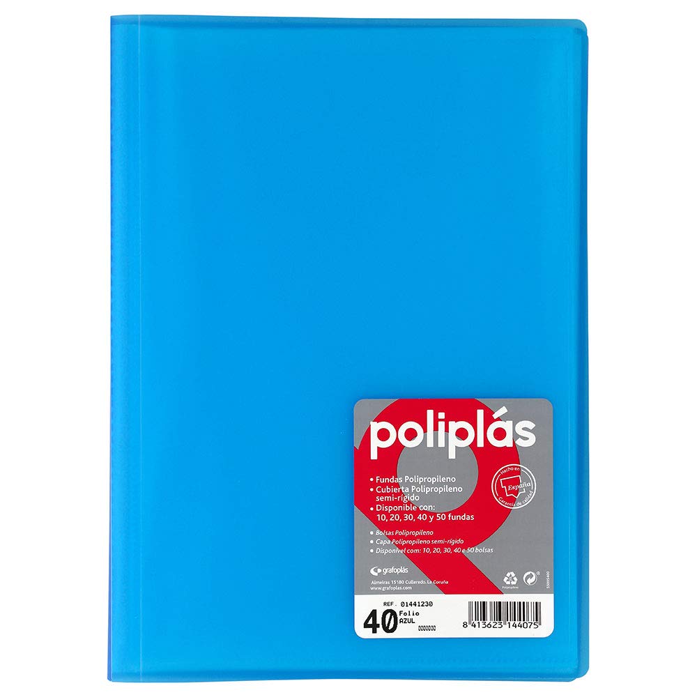 Grafoplas 1155784 - Folder with 40 Pockets, Blue