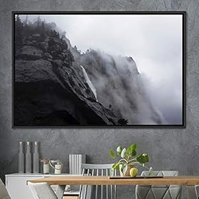 signwin Framed Canvas Wall Art Foggy Mountains Aerial...