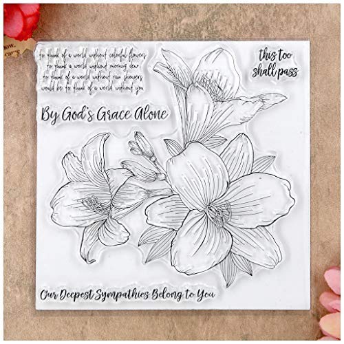 KWELLAM Flowers This Too Shall Pass Clear Stamps for Card Making Decoration and DIY Scrapbooking