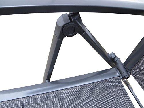 Pure Home & Garden Extra hohe Luxus Aluminium Gartenliege NOX Padded anthrazit, gepolstert, klappbar und mehrfach verstellbar – Bild 5